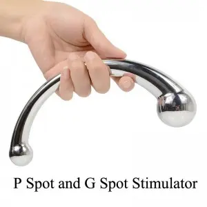 Metal Curved Double-Ended G-spot Massage Masturbation Sex Toy