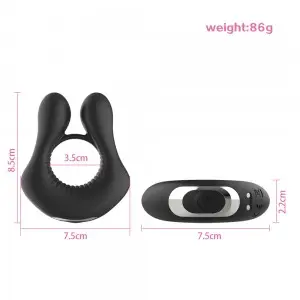 Male Sex Toys 3 Motors for Clitoris & Testicles Stimulation Pleasure Vibrating Cock Ring