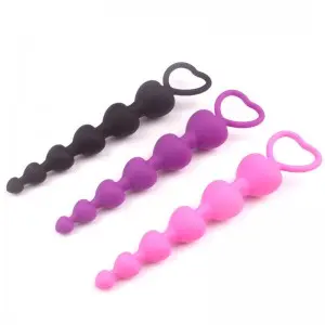 LoveIy Heart Shaped Prostate Massager with Safe Pull Ring