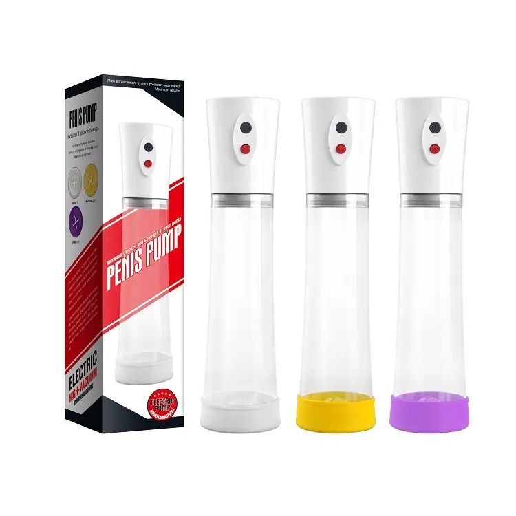 White USB-Powered Penis Pump Clear Bundle with 3 Small Sleeves Featured Image