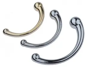 Metal Curved Double-Ended G-spot Massage Masturbation Sex Toy