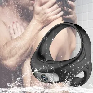 10 Intense Vibration Modes Testicles Stimulates Vibrating Penis Ring for Men
