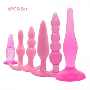 6pcs or 7pcs Purple Set Soft TPE Anal Plug Set for Beginner Beads Butt Plugs Dildo