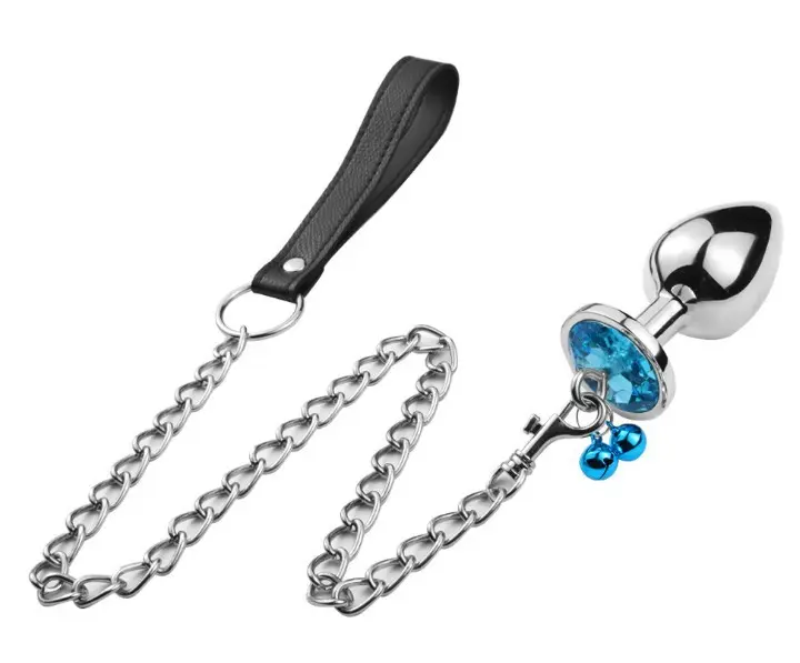 Heart Shaped Butt Plug Metal Jeweled Anal Plug with Bell Featured Image