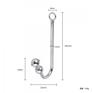 Metal Anal Hook Ball Ring Prostate Massager