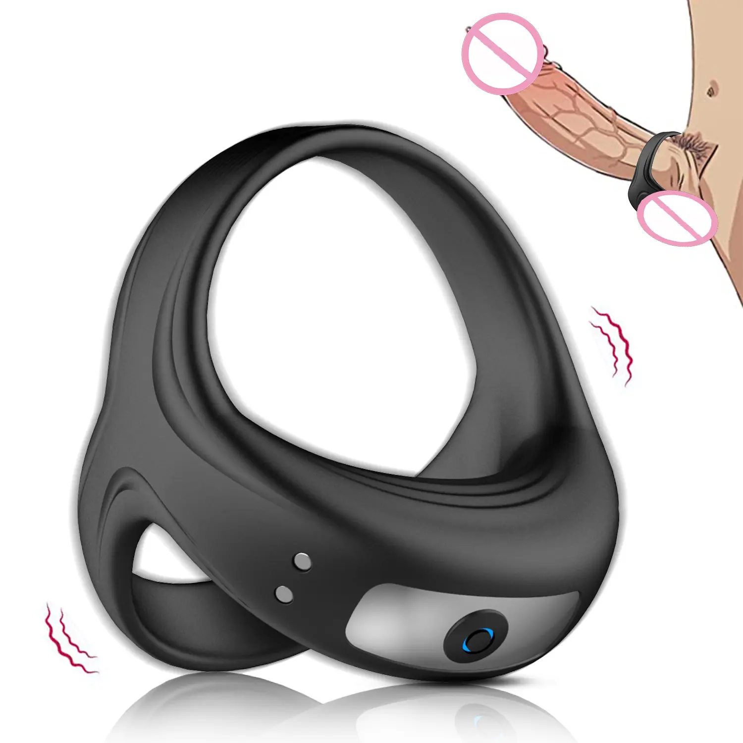 10 Intense Vibration Modes Testicles Stimulates Vibrating Penis Ring for Men Featured Image
