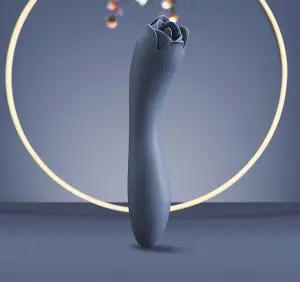 Rechargeable Rose Clitoris Nipple Licker 2 in 1 Clitoral G Spot Dildo Vibrator