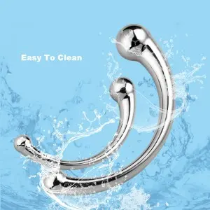 Metal Curved Double-Ended G-spot Massage Masturbation Sex Toy